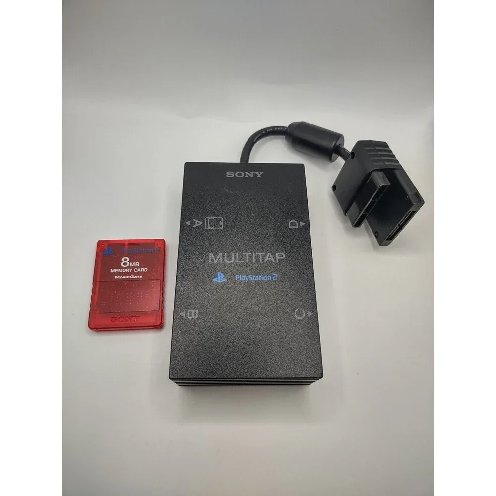Sony Playstation 2 (PS2) Multitap Adapter SCPH-10090 OEM W/ 8MB Memory Card OEM